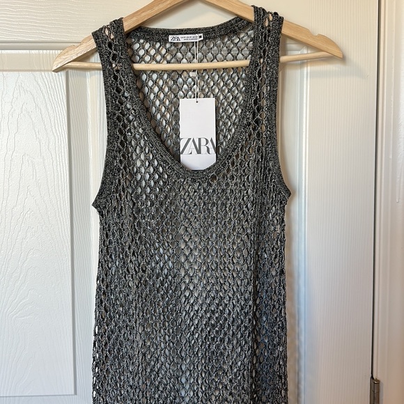 Zara LONG MESH DRESS - Picture 7 of 8
